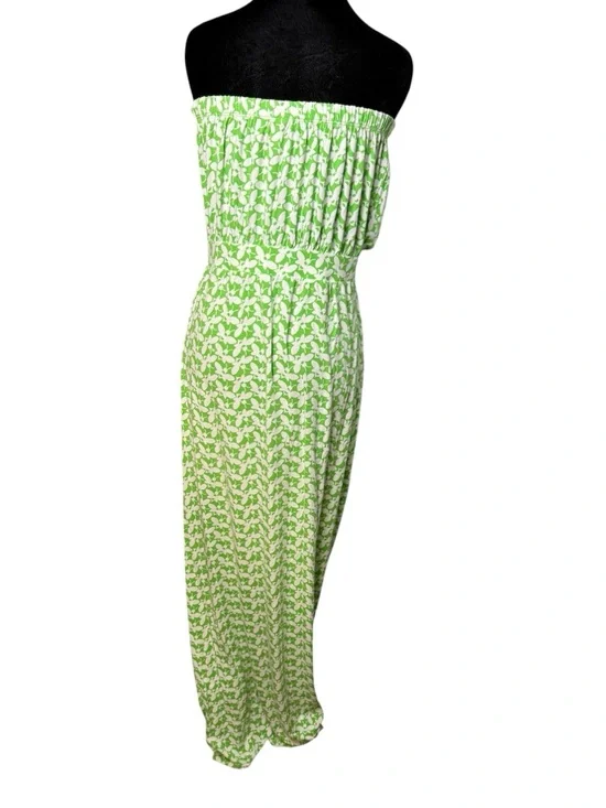 Lilly Pulitzer Buzz Worthy Green White Bee Strapless Pockets Sundress Medium - Picture 6 of 12